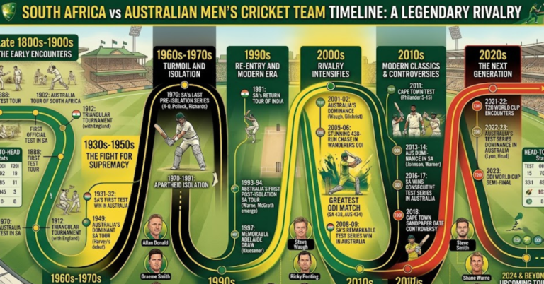 South Africa vs Australia Cricket Timeline
