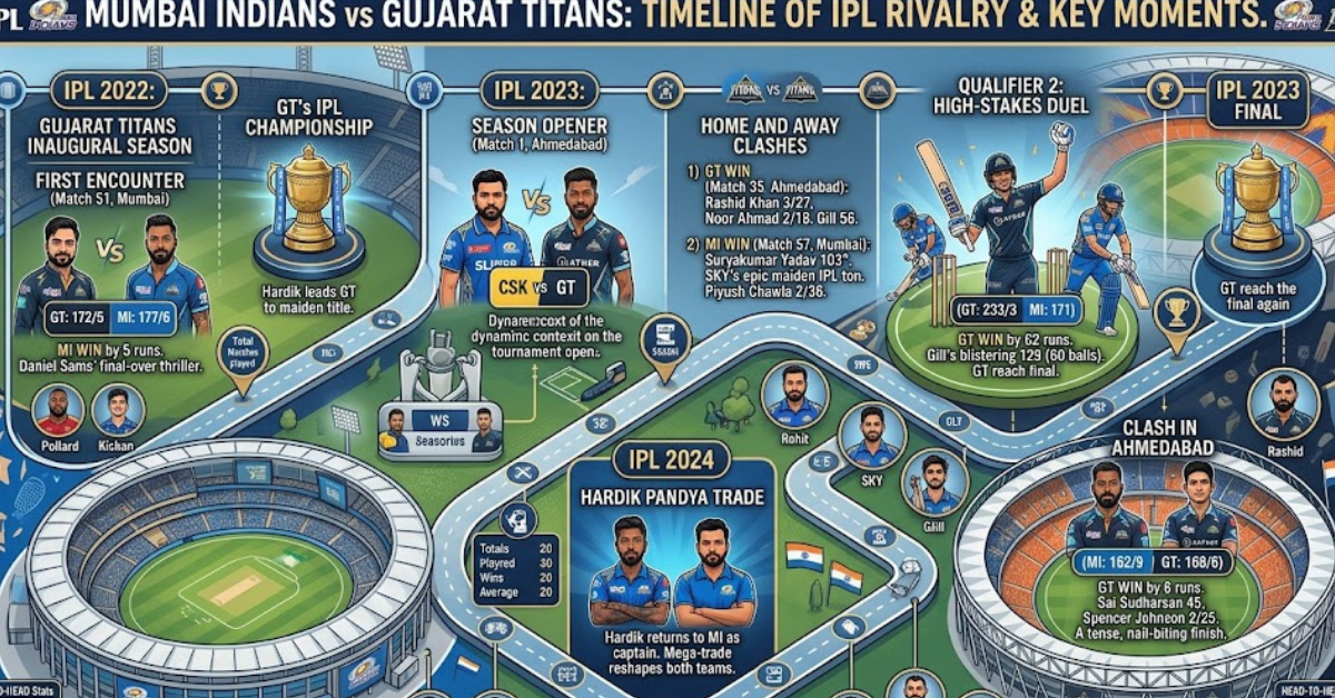 Mumbai Indians vs Gujarat Titans Timeline