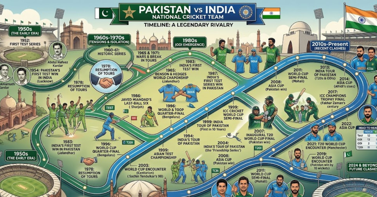 Pakistan vs India Cricket Timeline Explained