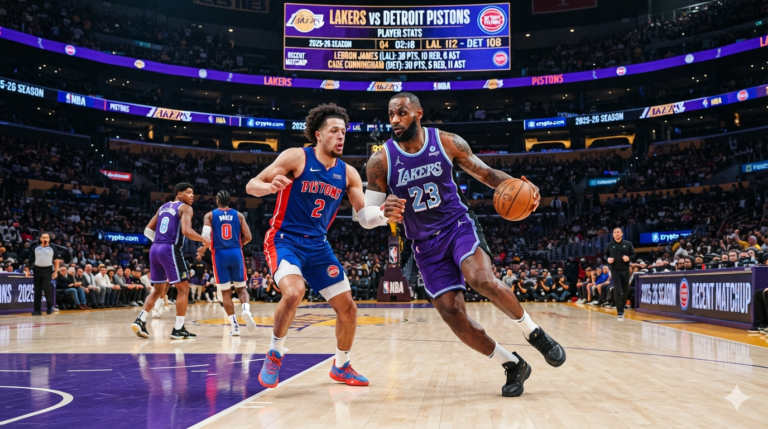 Lakers vs Detroit Pistons Match Player Stats