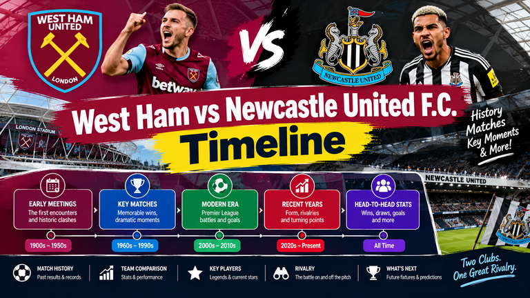 West Ham vs Newcastle United F.C. Timeline